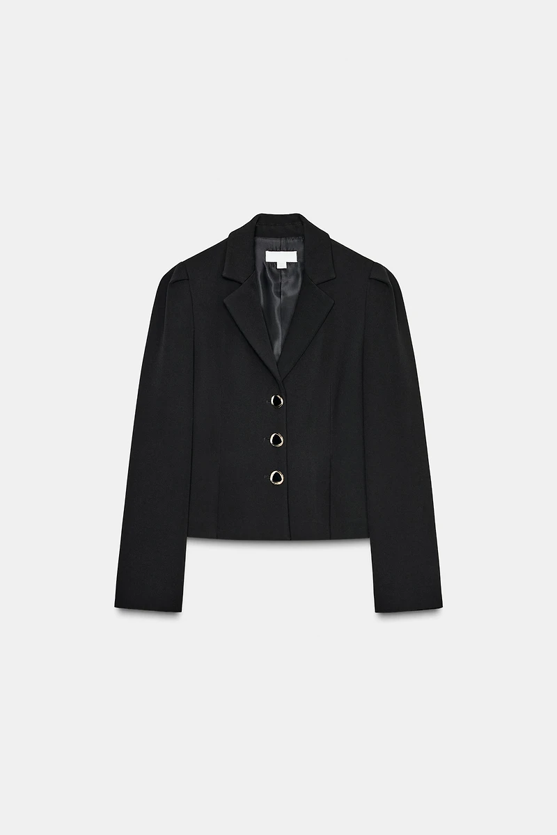 PUFF SLEEVE PEPLUM BLAZER