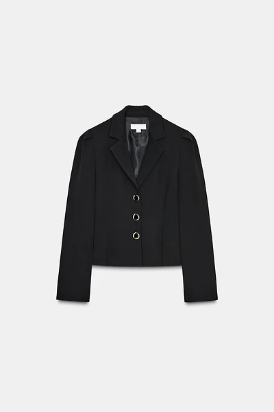 PUFF SLEEVE PEPLUM BLAZER