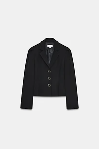 PUFF SLEEVE PEPLUM BLAZER