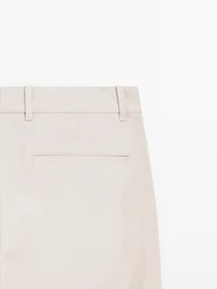 Cotton blend tapered fit trousers