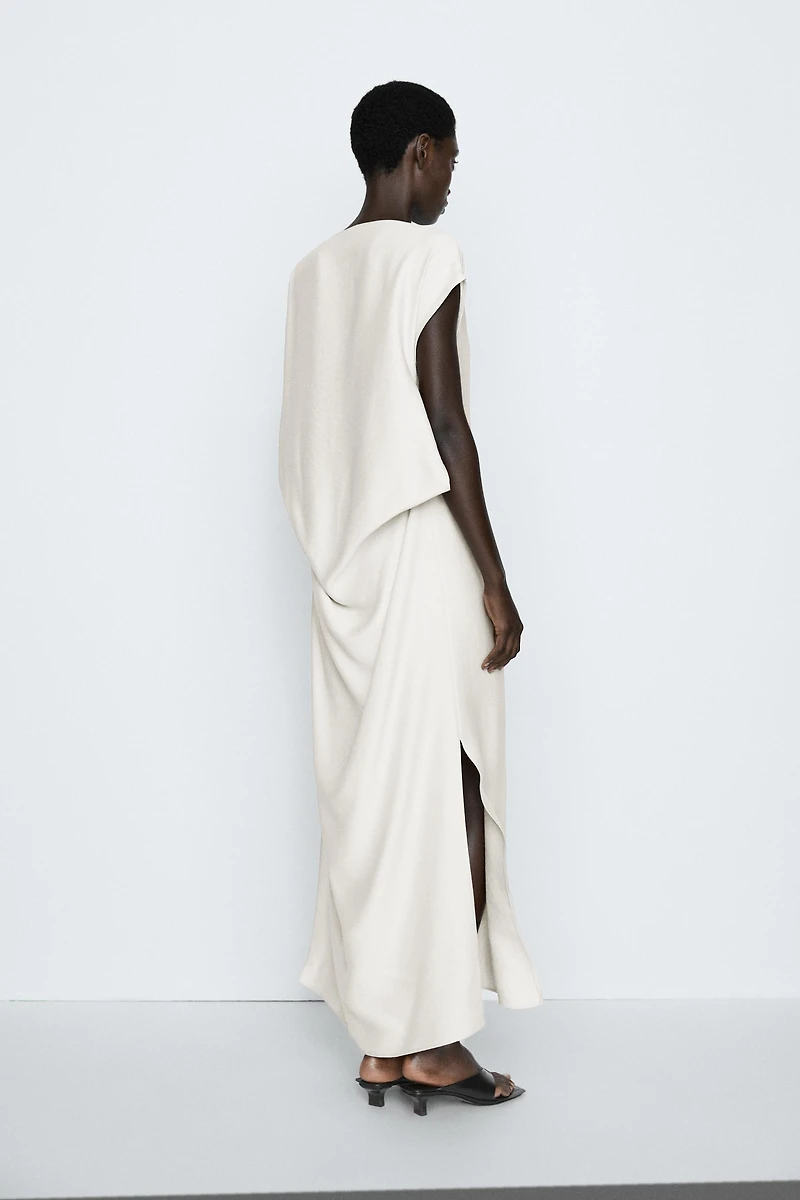 Asymmetrical drape detail dress - STUDIO