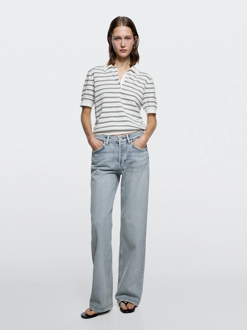 Jean wide leg taille moyenne