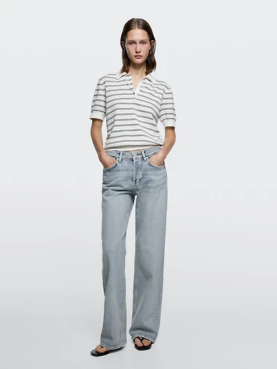 Jean wide leg taille moyenne