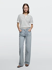 Jean wide leg taille moyenne
