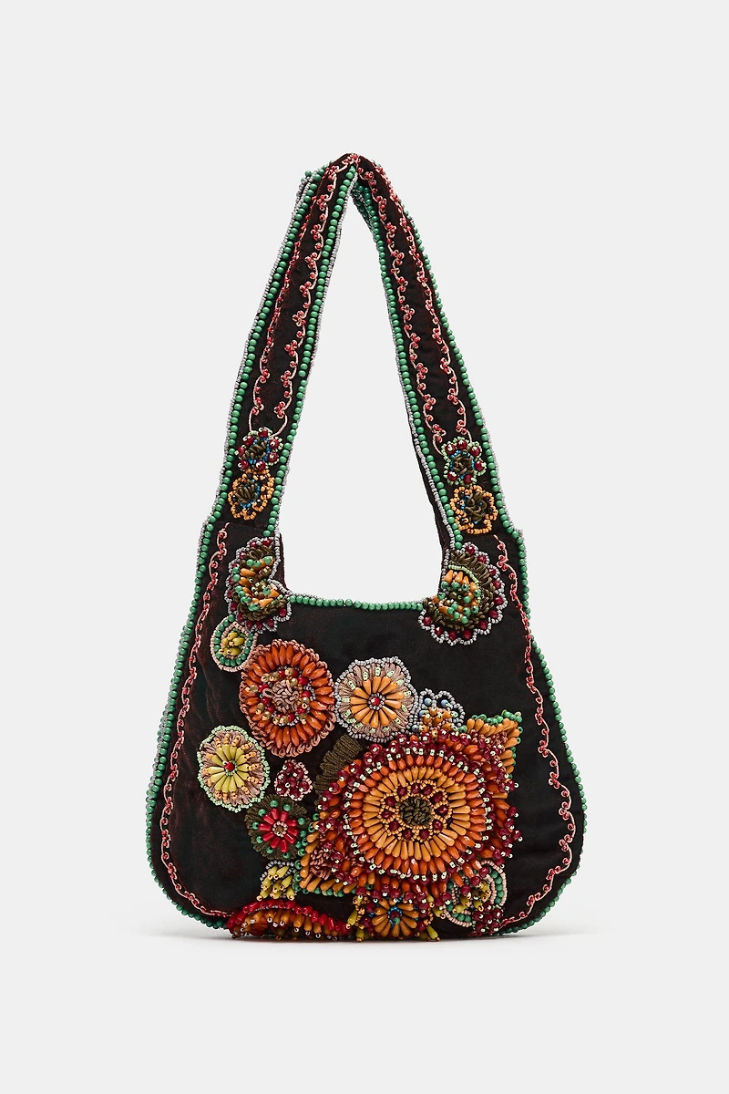 EMBROIDERED SHOULDER BAG
