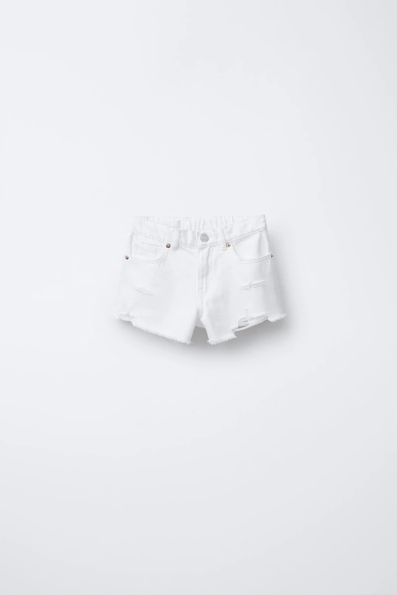 RIPPED DENIM SHORTS