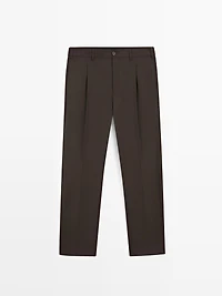 Pantalon relaxed fit en laine mélangée