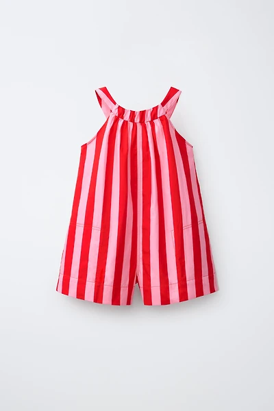 STRIPED SHORT JUMPSUIT