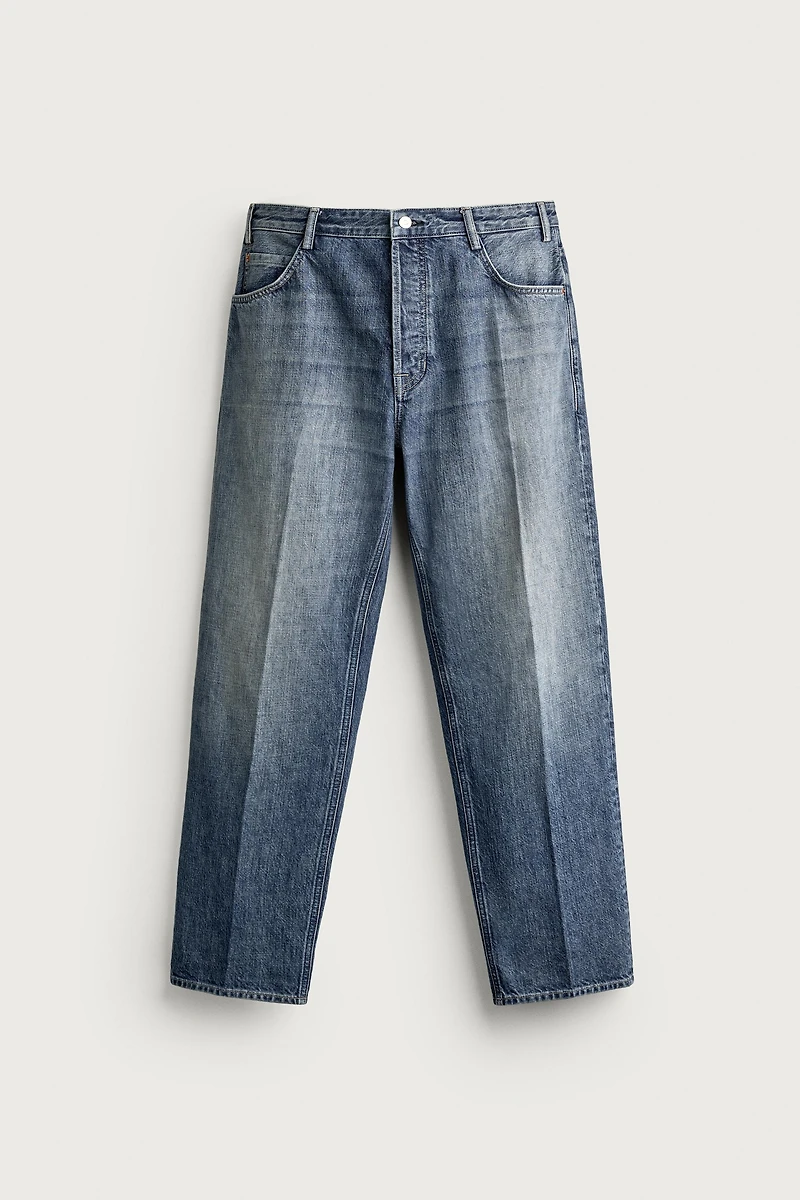 RELAXED FIT PRESSED CREASE JEANS