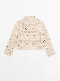 Embellished crochet cardigan