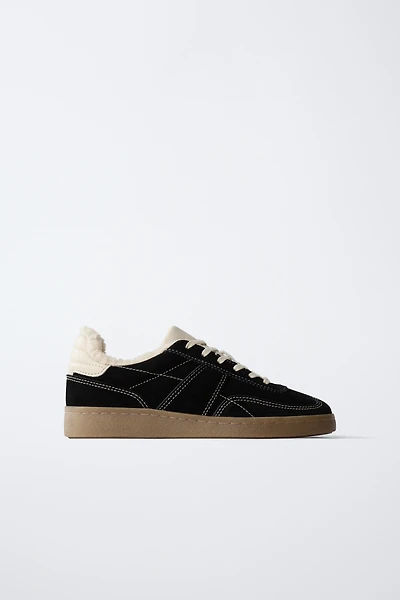 SHEARLING DETAIL SNEAKERS