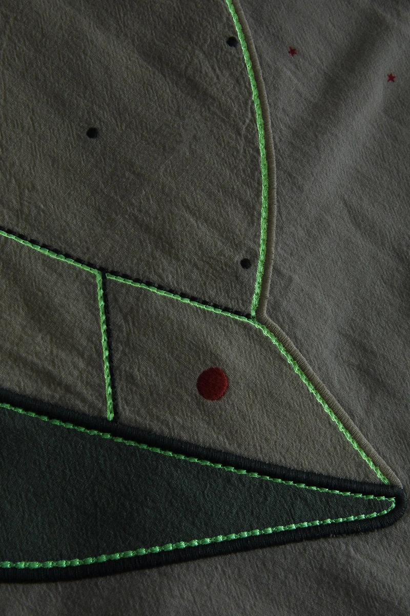 CHILDREN'S COTTON BLANKET WITH SPACE APPLIQUÉ