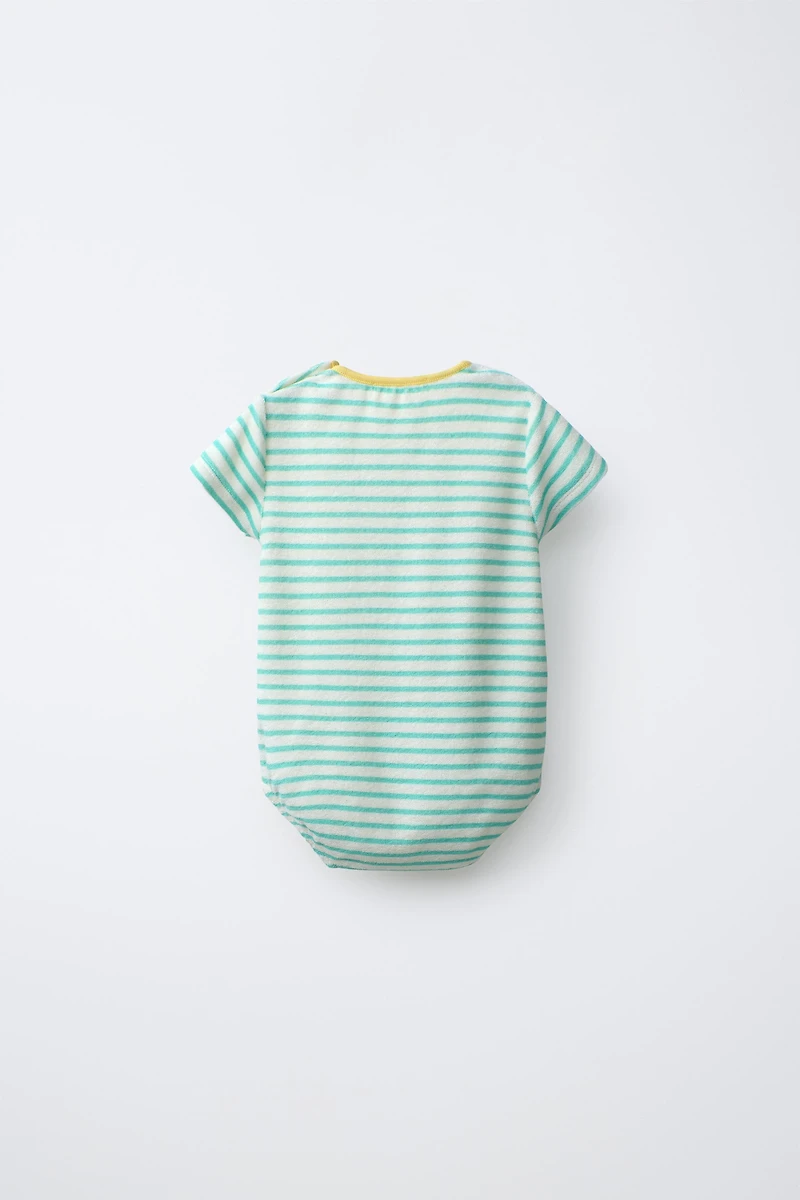 STRIPED TOWEL EFFECT BODYSUIT
