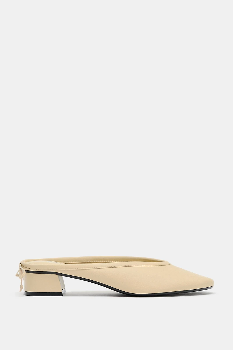 LEATHER SLINGBACK BALLET FLATS