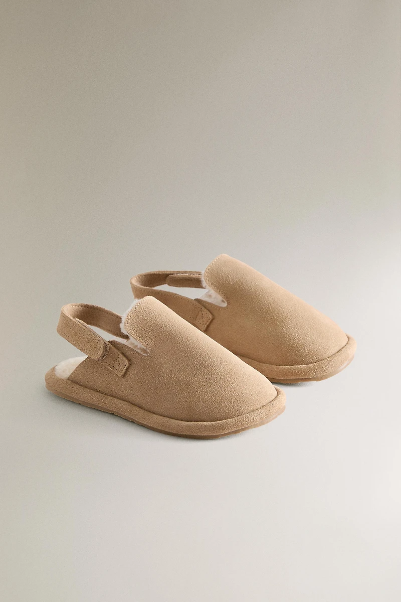 SABOT EN CUIR CHAUD POUR ENFANT