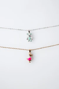 PACK OF TWO ANIMAL NECKLACES