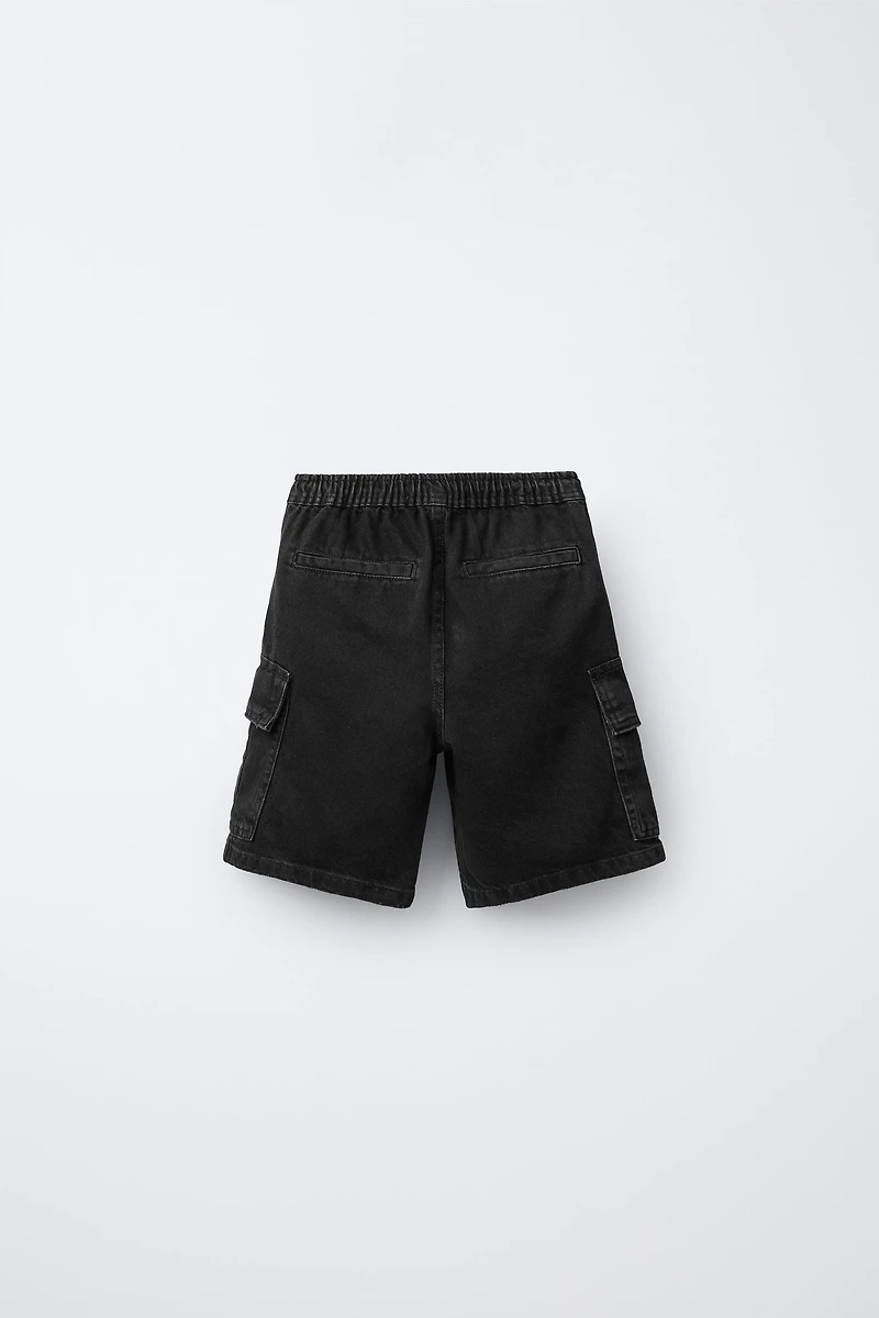 DENIM CARGO SHORTS