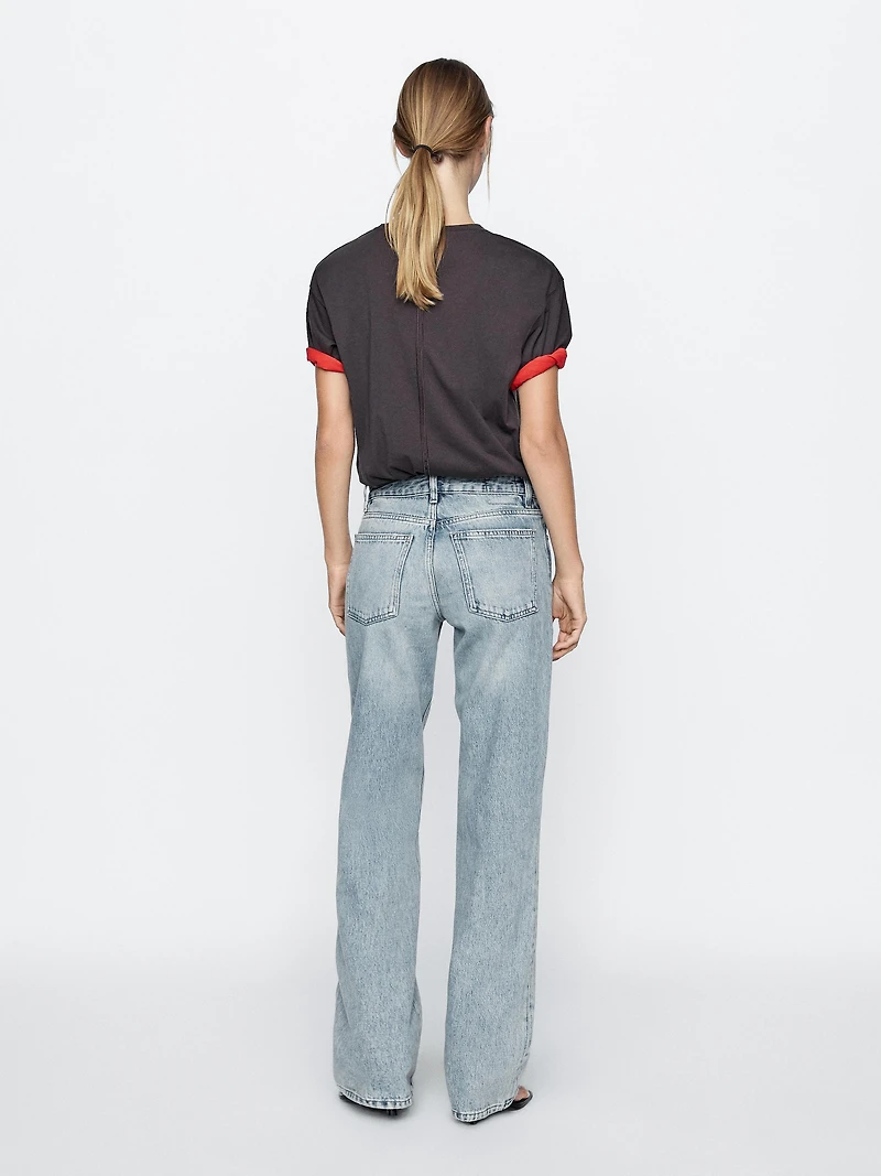 Low-rise straight-leg jeans