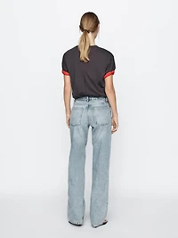 Low-rise straight-leg jeans