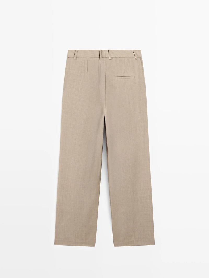 100% wool darted trousers