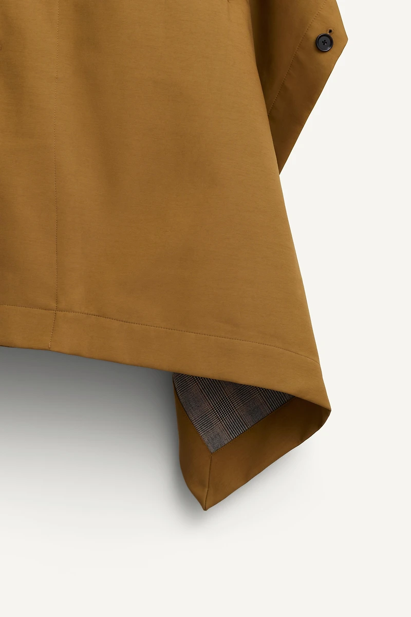 CONTRAST PLAID WATER REPELLENT PONCHO LIMITED EDITION