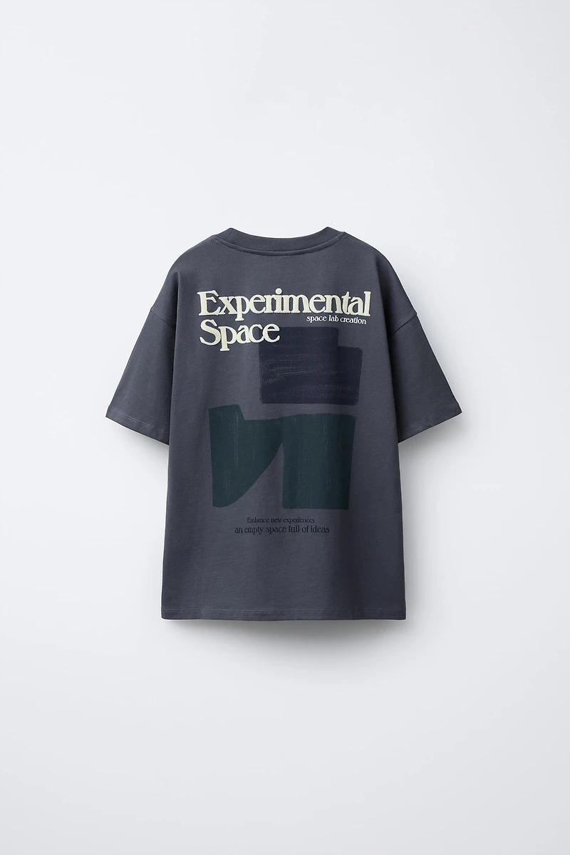 FLOCKED TEXT T-SHIRT