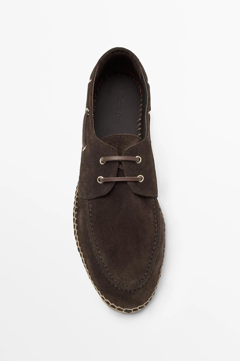 Jute sole deck shoes