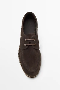 Jute sole deck shoes