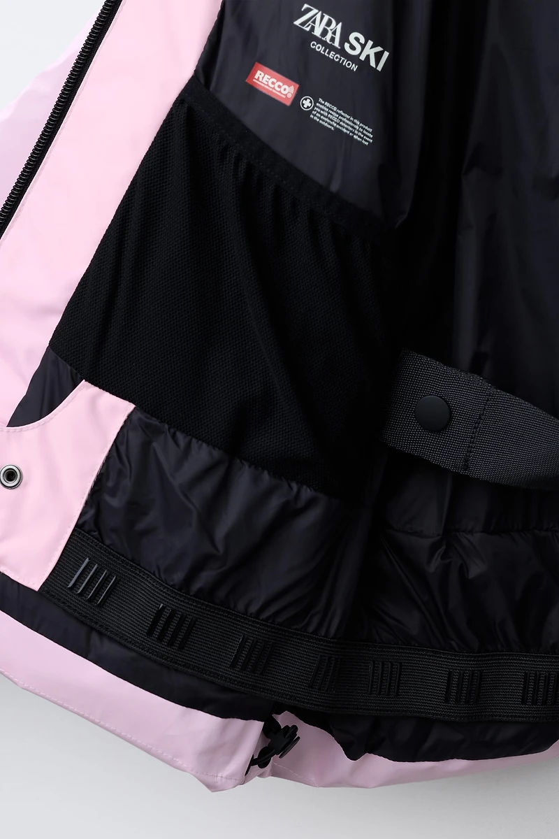 80% DOWN AND 20% FEATHER PUFFER JACKET, WATER RESISTANT WINDPROOF WAVES, RECCO® SYSTEM, SKI COLLECTION