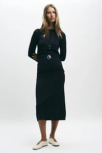 MIDI PLAIN KNIT SKIRT