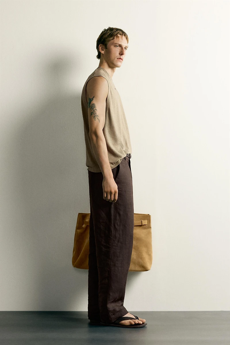 RELAXED FIT COTTON-LINEN TANK TOP