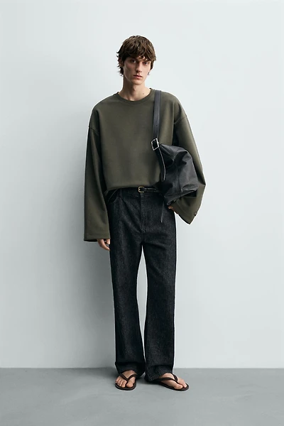INTERLOCK CROPPED FIT SWEATSHIRT