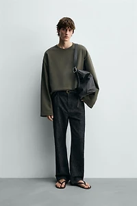 INTERLOCK CROPPED FIT SWEATSHIRT