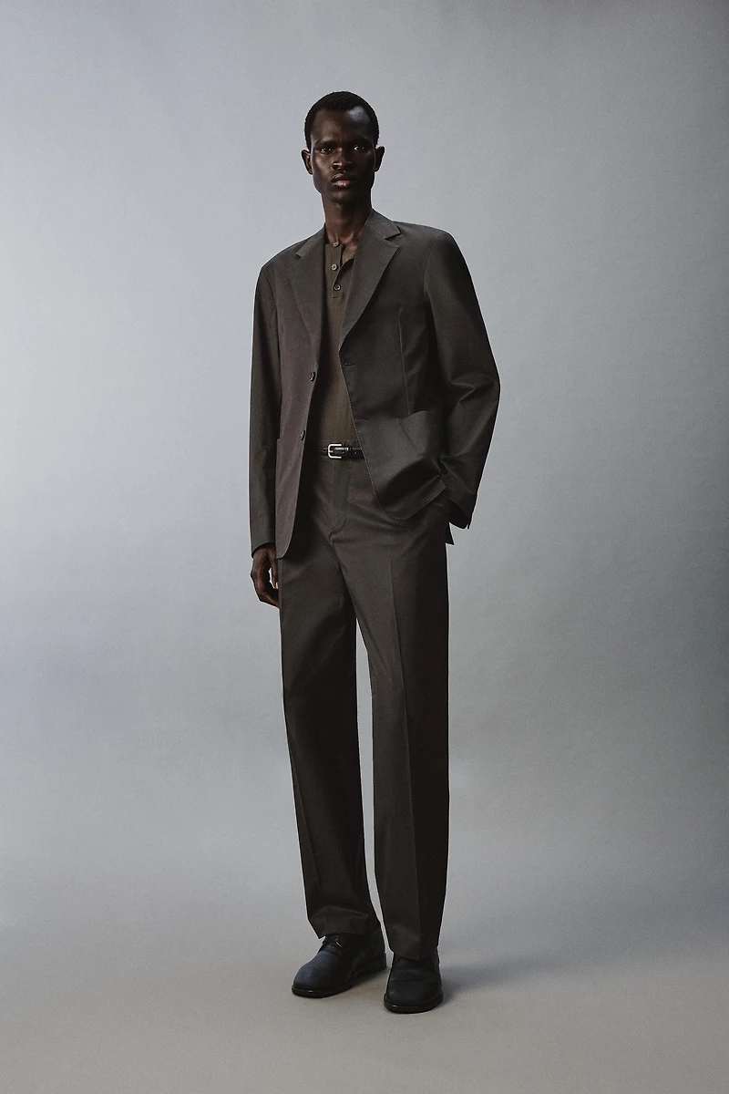 REGULAR FIT COTTON BLEND SUIT PANTS