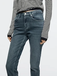 Mid-rise cropped slim fit jeans