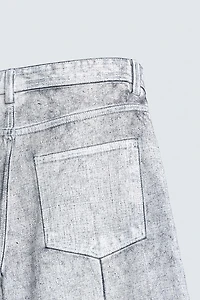 WAXED FINISH BAGGY FIT JEANS