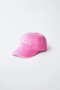 EMBROIDERED TEXT CAP