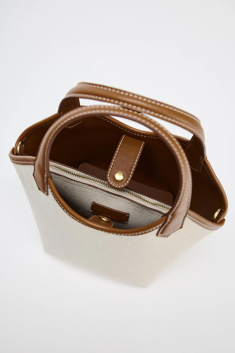 MINI SAC SHOPPER CANVAS CONTRASTE