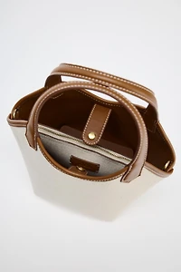 MINI SAC SHOPPER CANVAS CONTRASTE