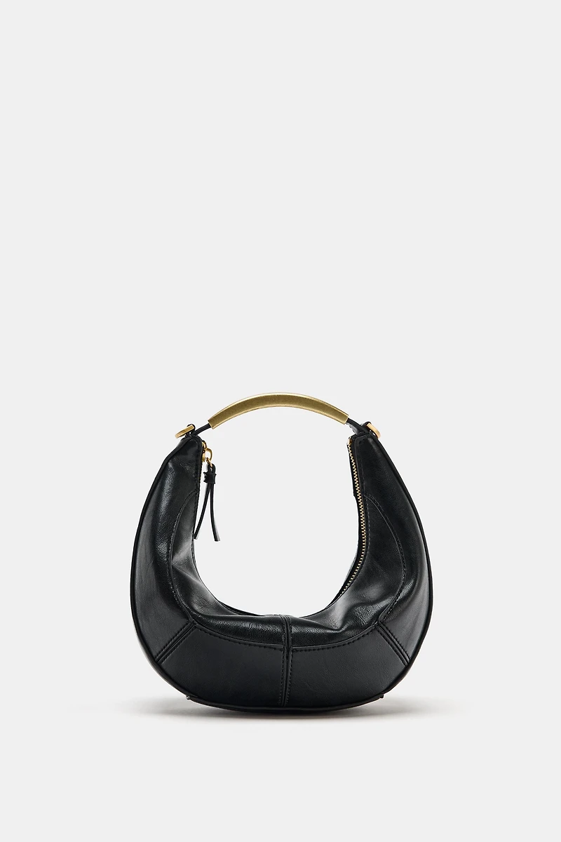 OVAL BAG WITH METAL HANDLE