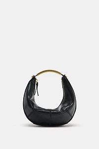 OVAL BAG WITH METAL HANDLE