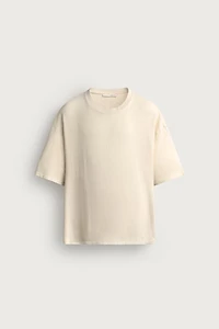 WASHED COTTON-LINEN HAWAII T-SHIRT