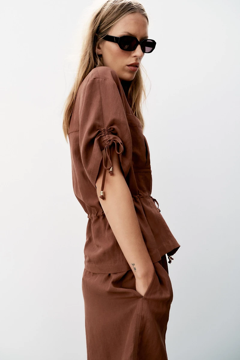 VESTE SAFARI MANCHES COURTES ET FANTAISIE