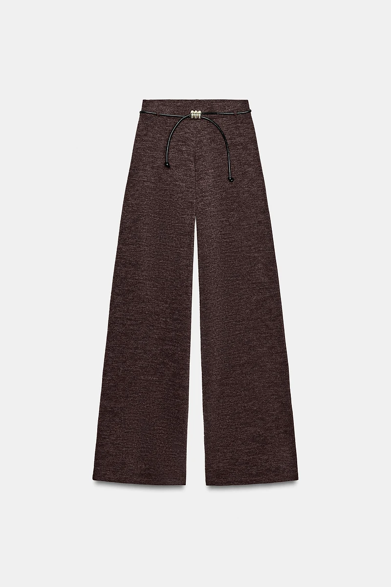 PANTALON PIQUÉ AVEC CEINTURE
