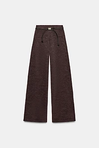 PANTALON PIQUÉ AVEC CEINTURE