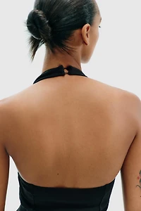 HALTER INTERLOCK SHORT DRESS