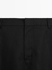 100% linen short Bermuda shorts