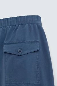 RELAXED FIT LYOCELL-COTTON SHORTS