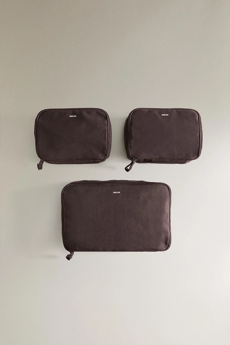CANVAS TRAVEL ORGANIZER MAKEUP BAGS