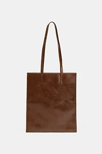 LEATHER SHOULDER TOTE BAG